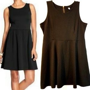XXL Old Navy Black Ponte Knit Fit & Flare Dress
